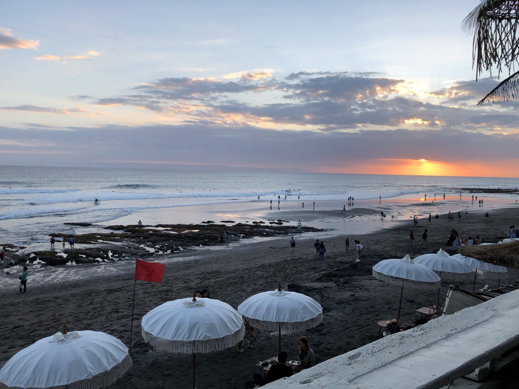 Sunset from a Canggu beach club