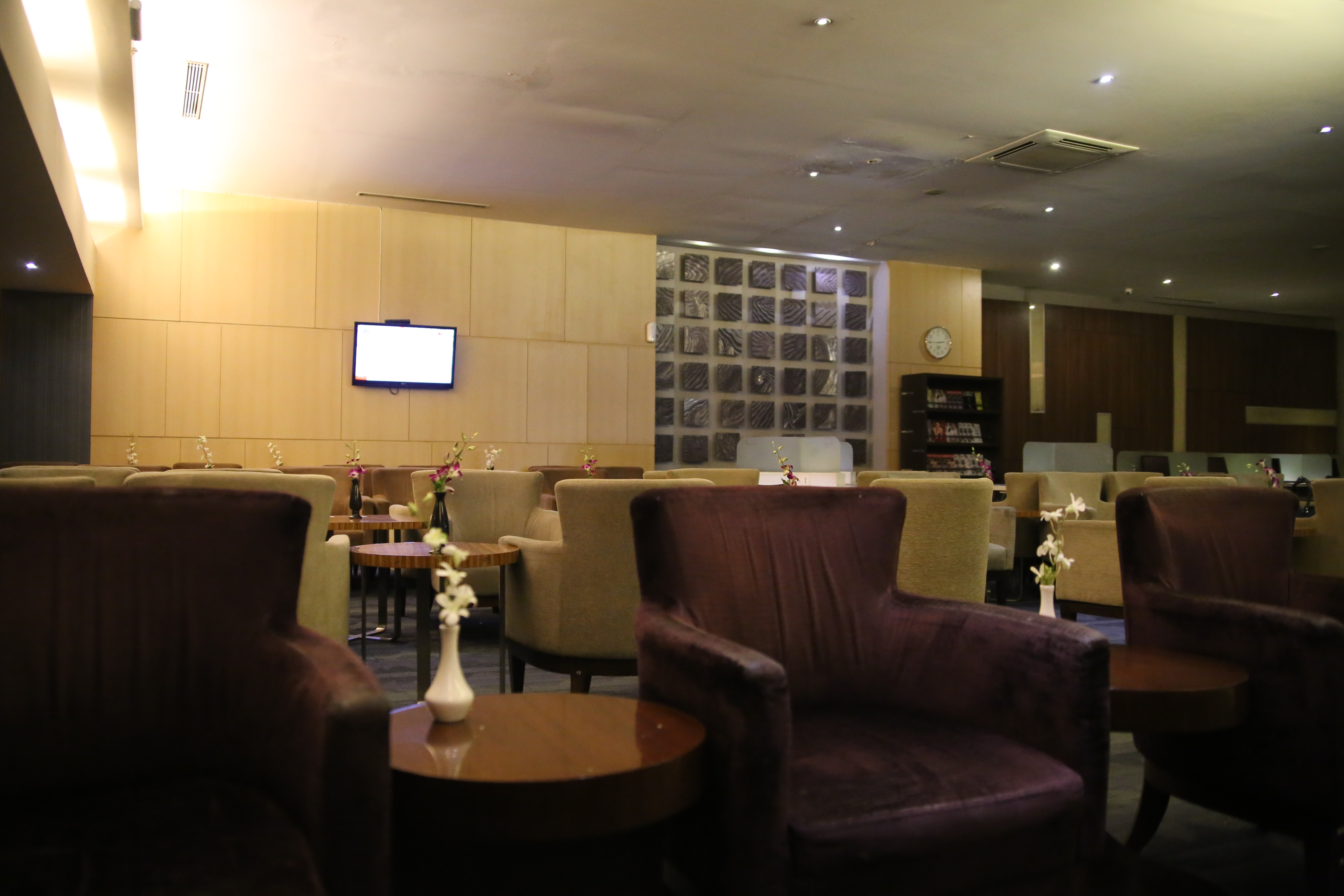 Inside the business/first lounge in Jakarta