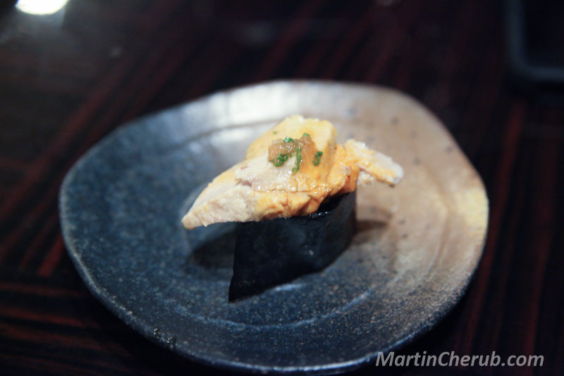 Ankimo gunkan — monkfish liver
