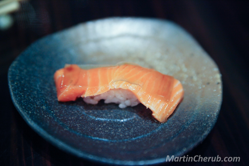 Salmon belly nigiri